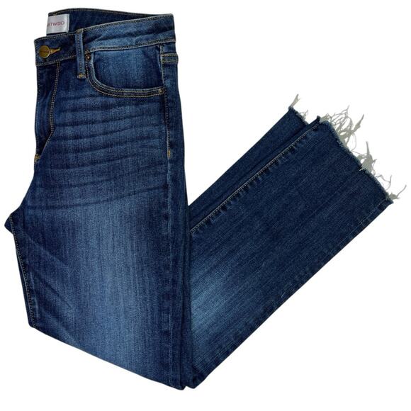 Driftwood Audrey Raw Hem Straight cropped jeans - 27 x 29 - Picture 1 of 9